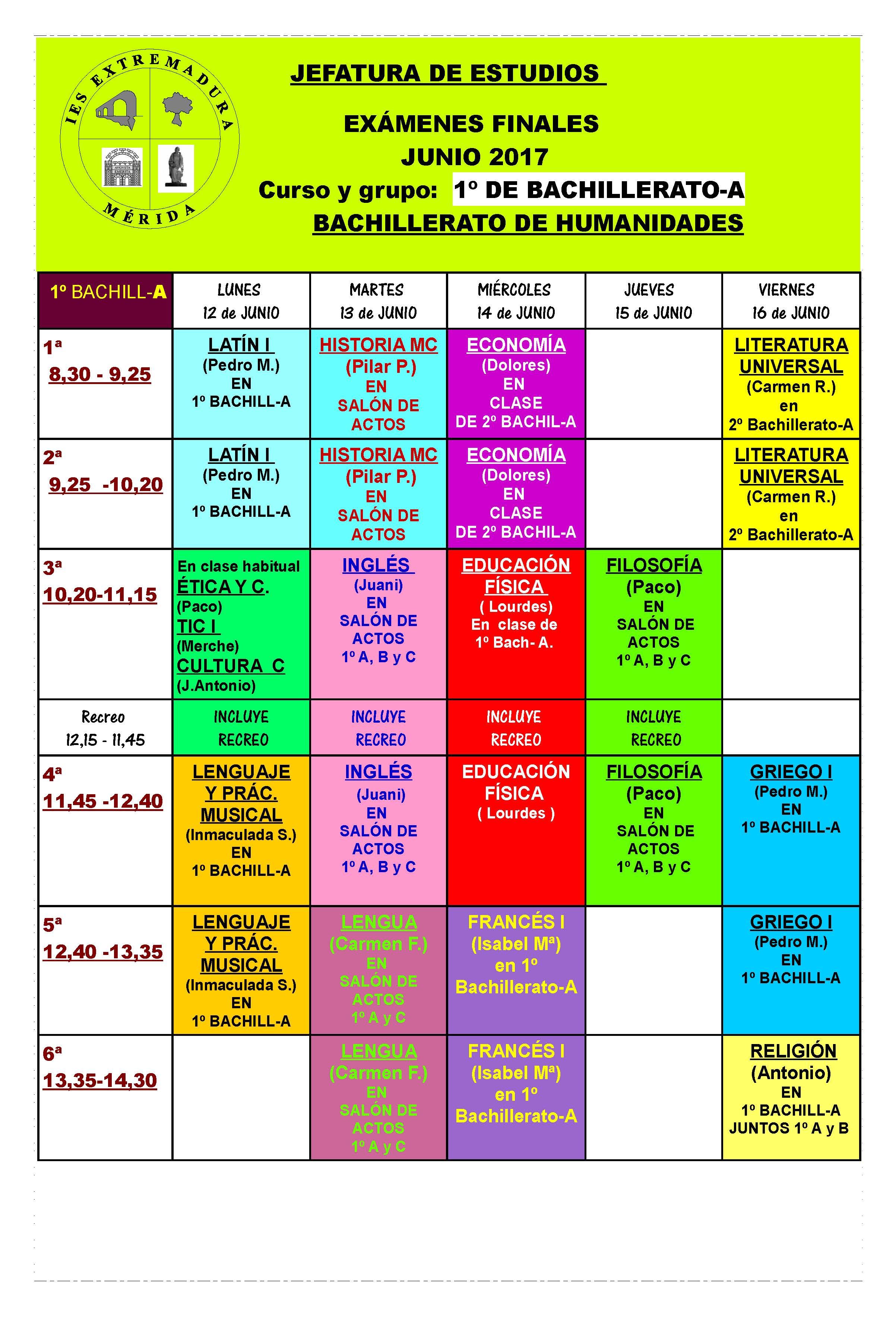 Examenes 1º bachi junio 2017 Página 1