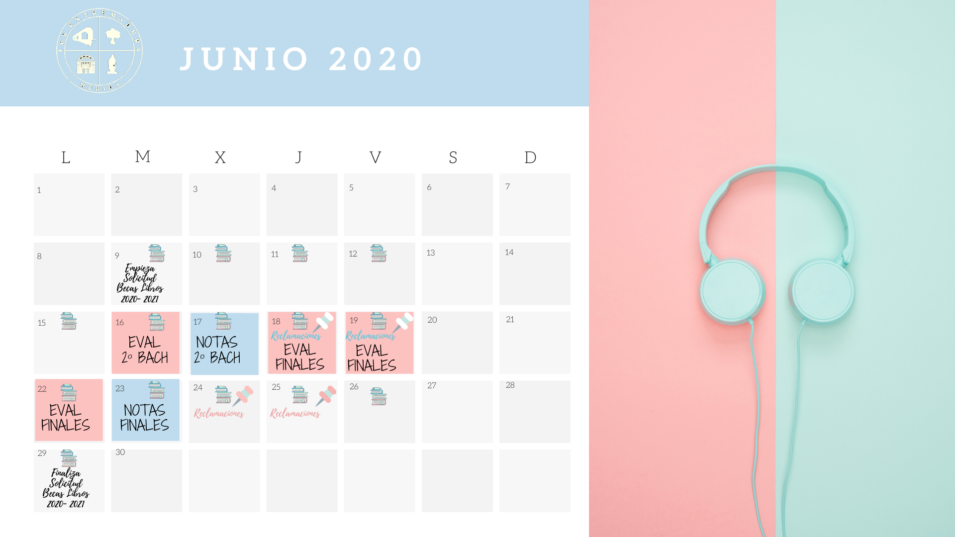 Calendario junio 2020