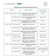 calendario examenes ordinarios AVANZA
